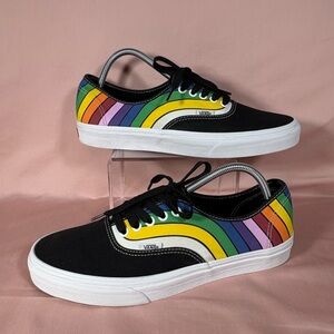 Vans Rainbow Refract Skateboard Shoes Black/White/Multi SZ  M's 10.5/W's 12